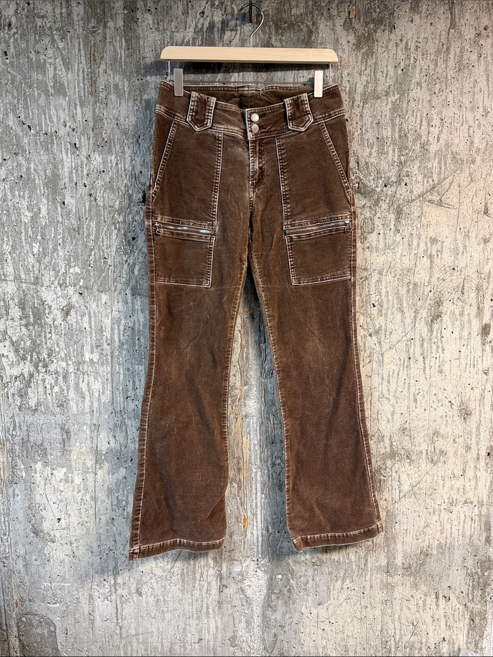ELLEMENNO Women's Corduroy Pants Size 7 In Brown